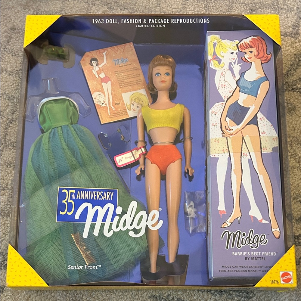 Mattel 35th Anniversary Midge Doll with Colorful Outfits
